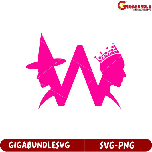 Creative SVG Art Featuring Witch and Queen Silhouettes Design