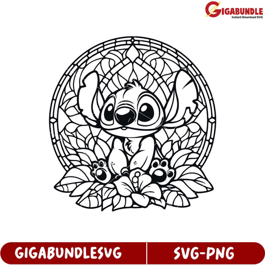 Creative SVG Design of Cute Character Surrounded by Beautiful Flowers
