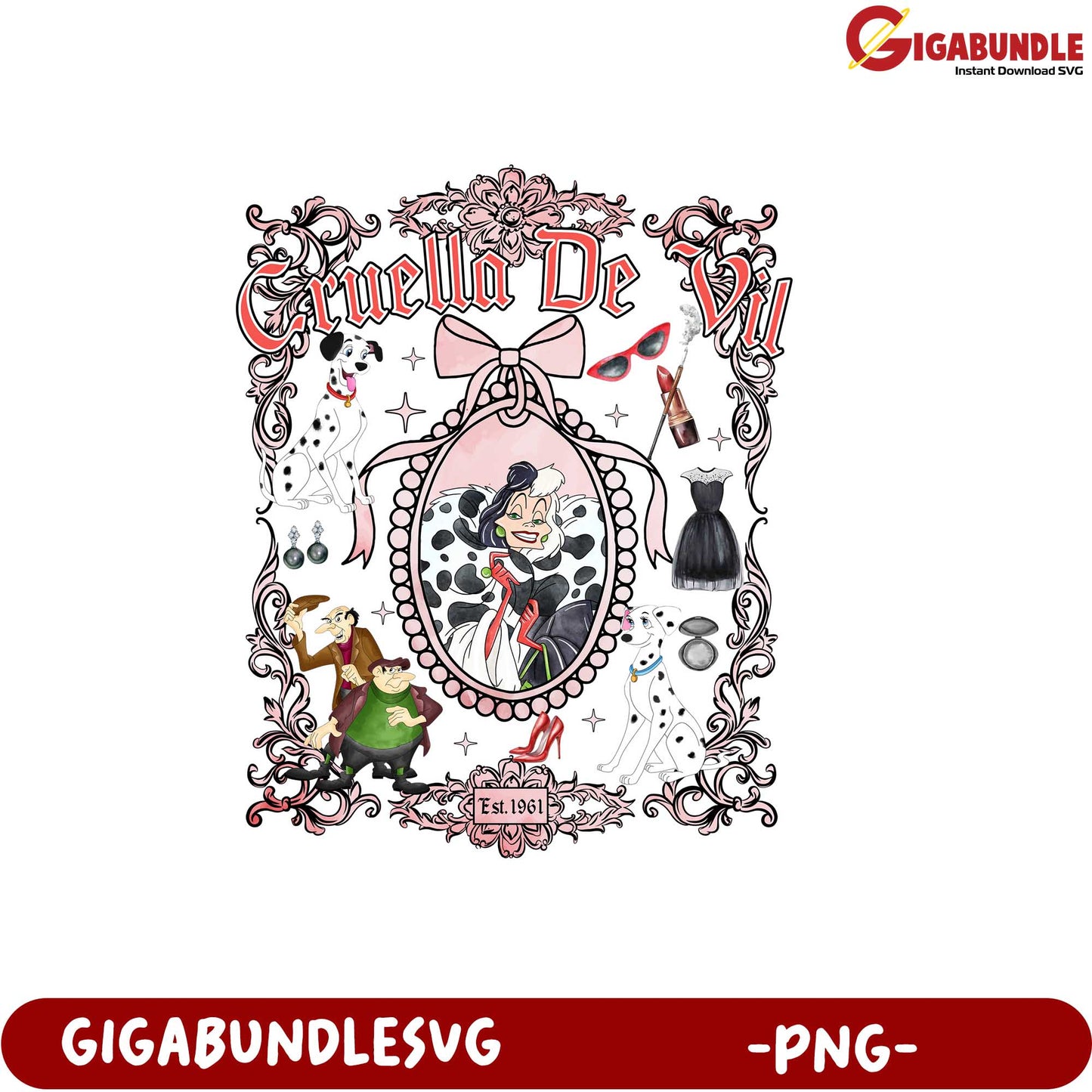 Cruella De Vil Vintage Illustration PNG for Creative Projects