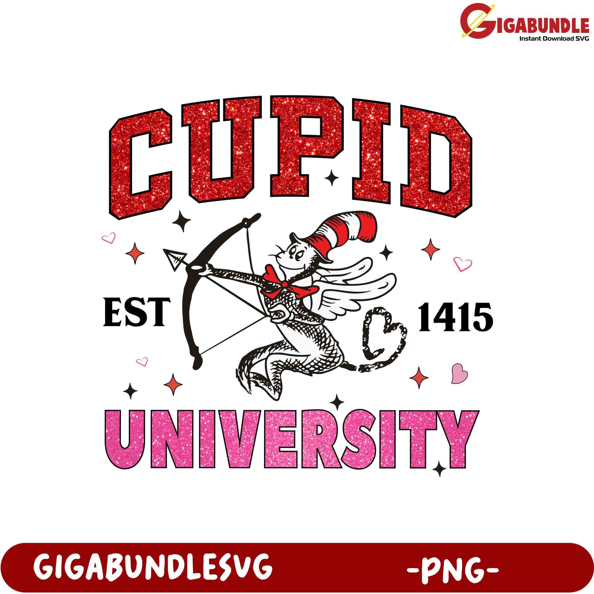 Cupid University Established 1415 - Sparkling PNG Design