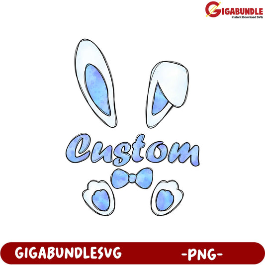 Custom Bunny Ears and Bow PNG  Adorable Seasonal Design