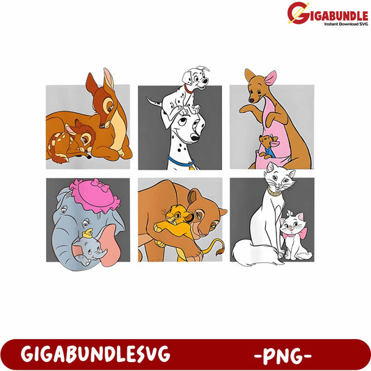 Cute Animal Characters PNG Bundle for Crafting and Design
