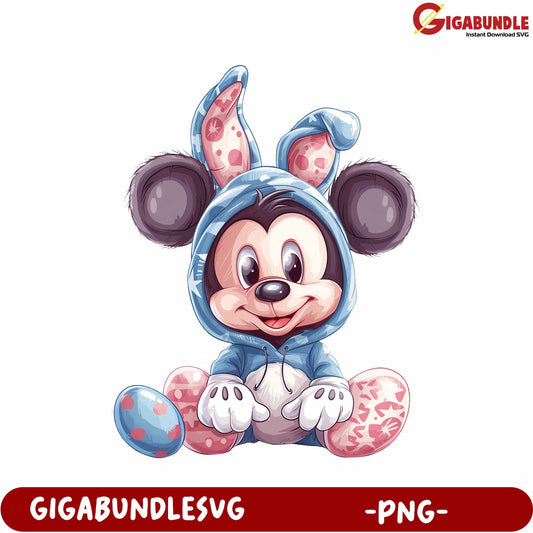 Cute Bunny Character PNG Design for Kids' Apparel and Crafts