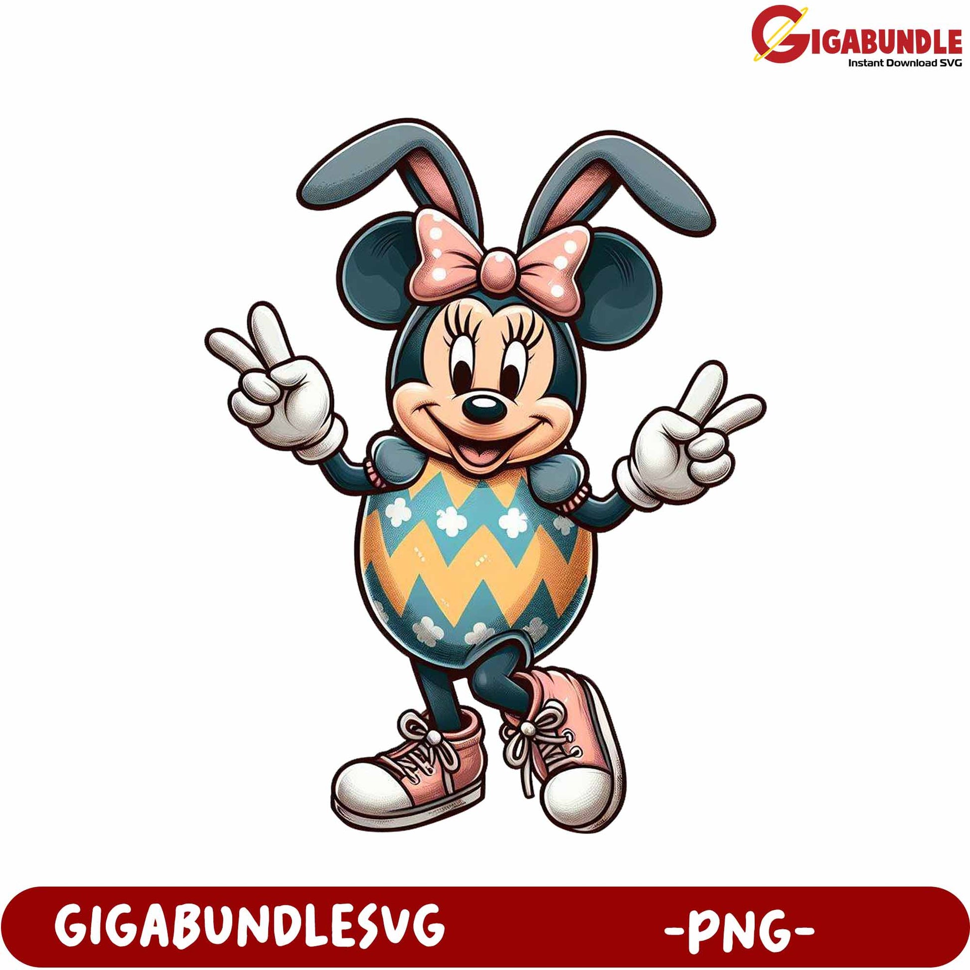 Cute Bunny Minnie Mouse Character PNG for Crafting Projects