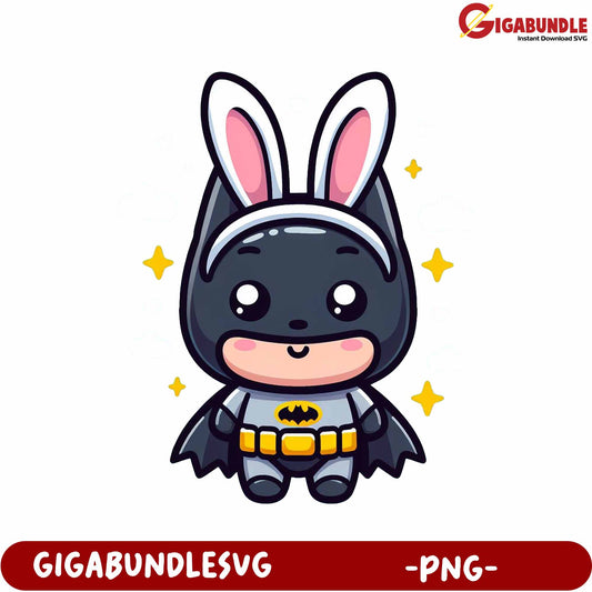 Cute Bunny Superhero PNG Character Design for Kids Fun