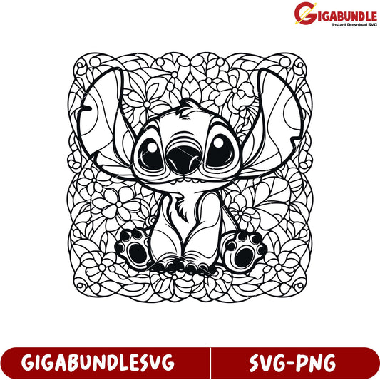 Cute Cartoon Character Floral Design SVG File for Creative Projects