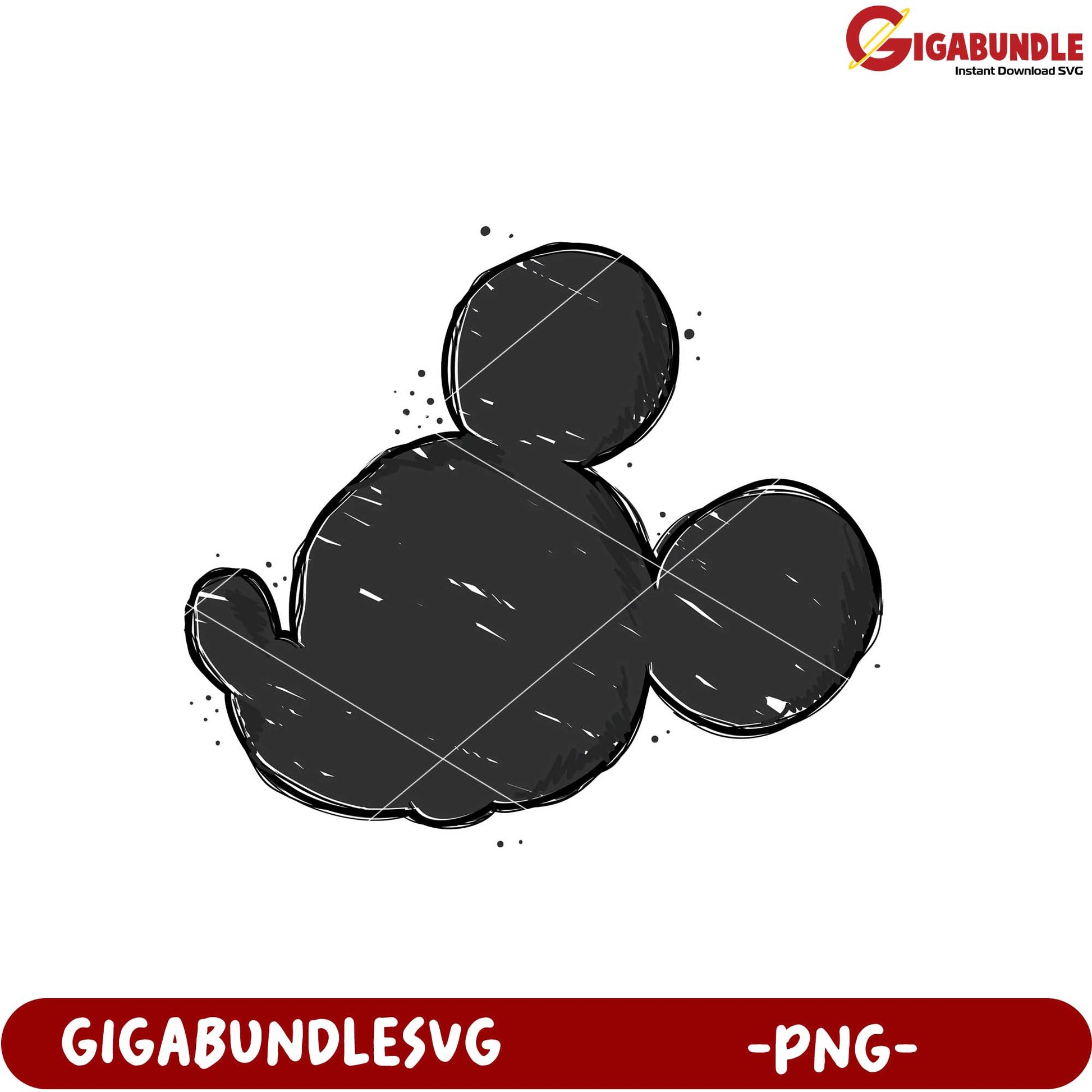 Cute Cartoon Character Silhouette PNG Downloadable Art