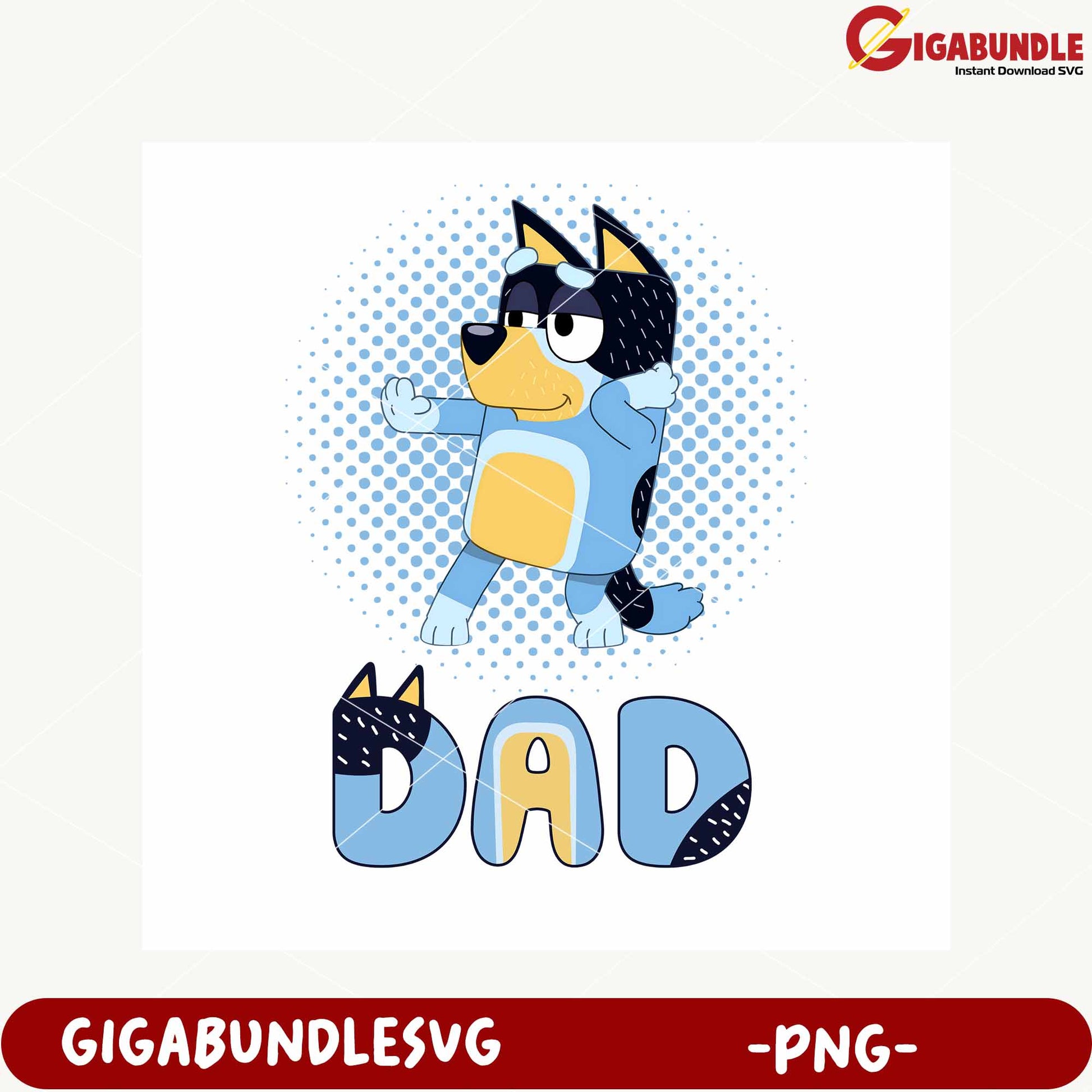 Cute Cartoon Dog Dad PNG Graphic for Crafting Projects