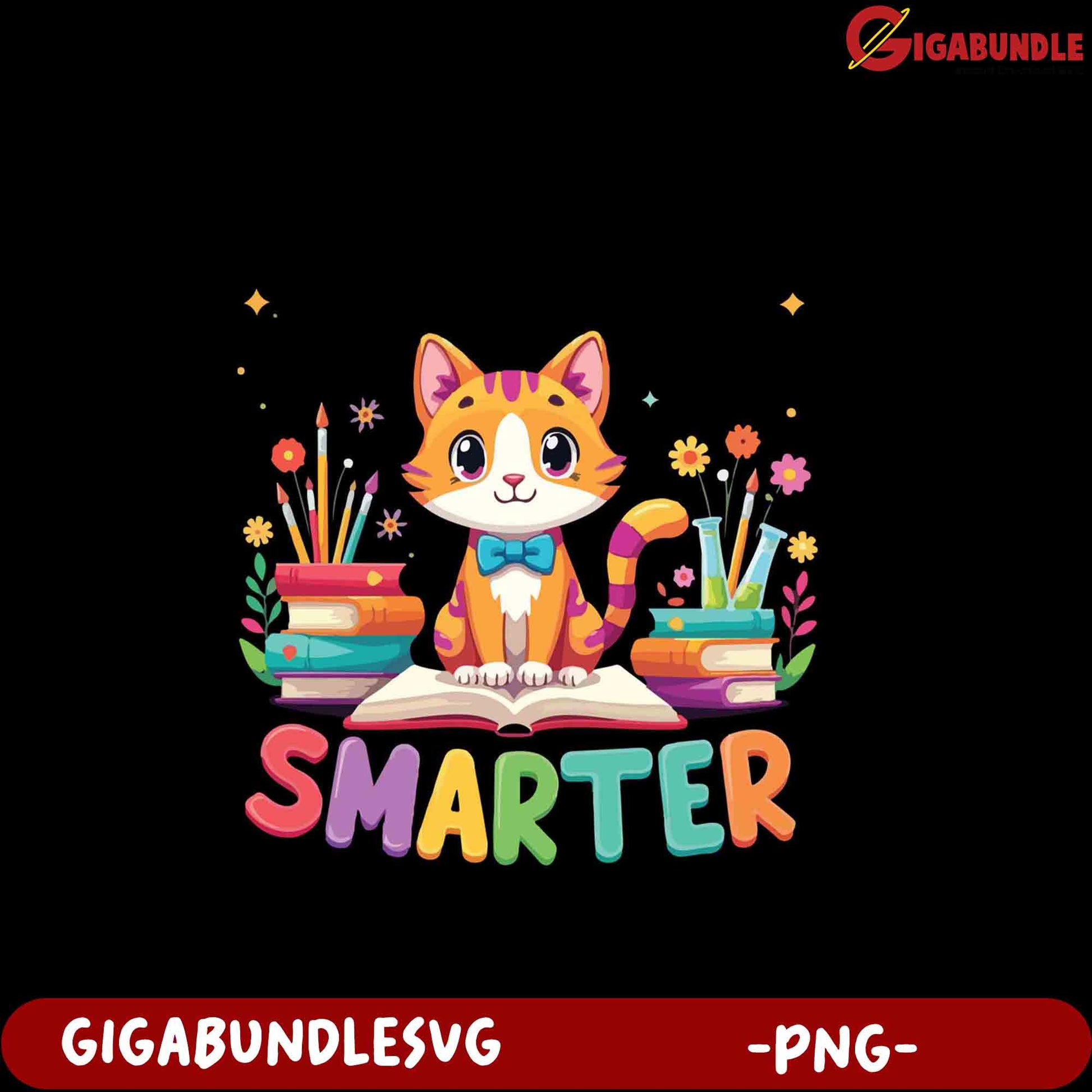 Cute Cat Reading Books PNG - Smarter Learning Design