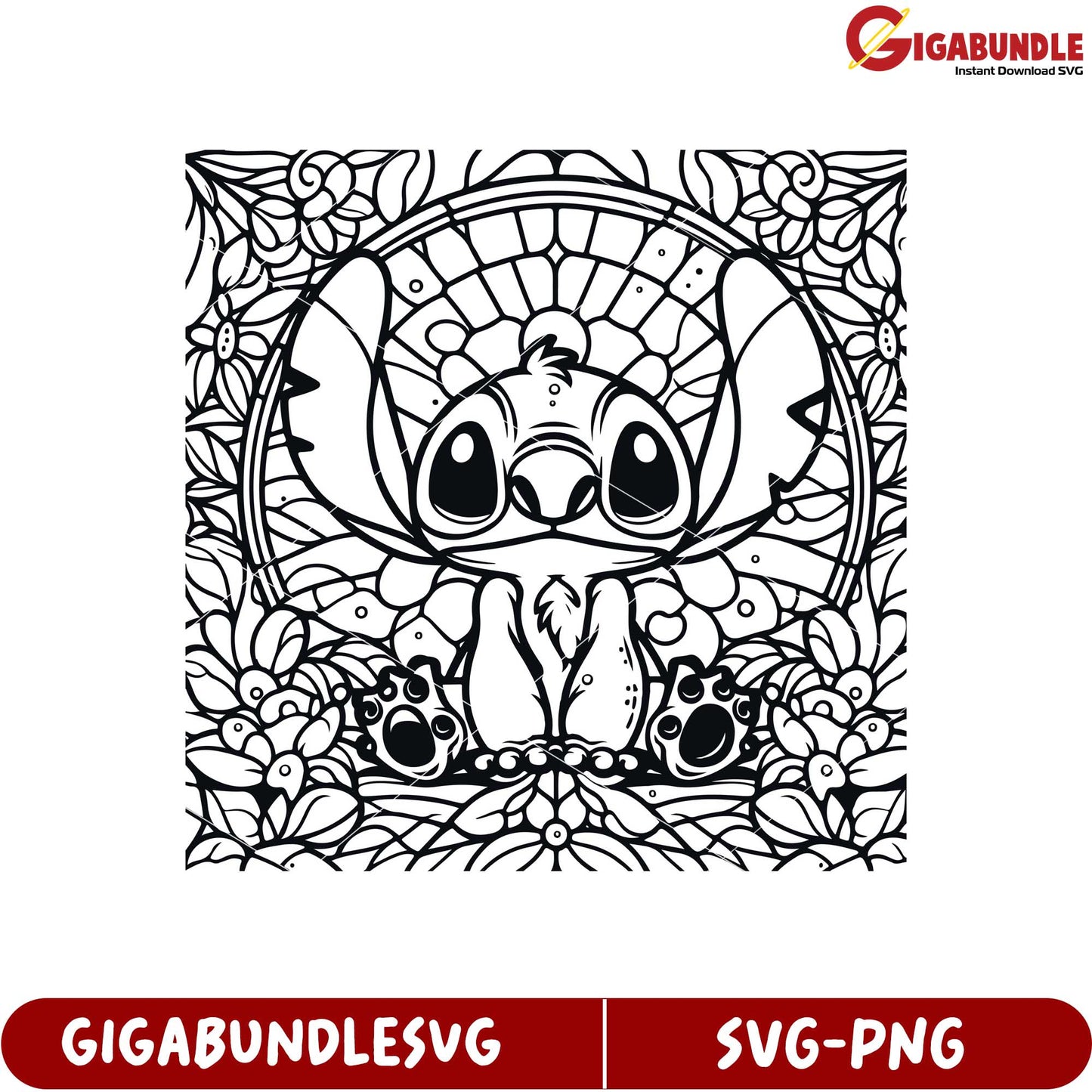 Cute Character with Floral Background SVG Download for Crafts and Art
