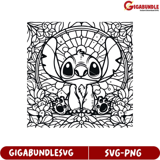 Cute Character with Floral Background SVG Download for Crafts and Art