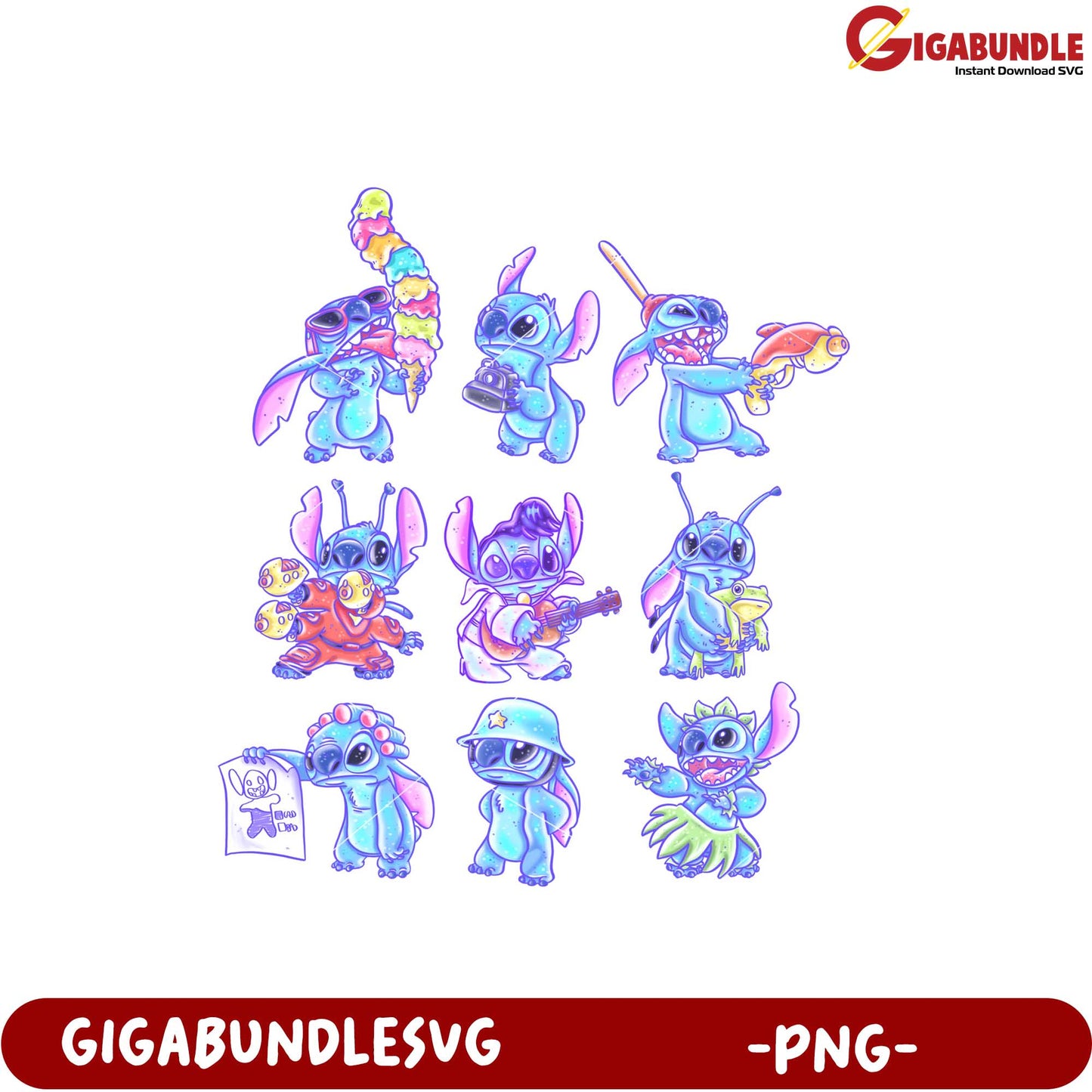 Cute Colorful Cartoon Characters PNG for Creative Projects