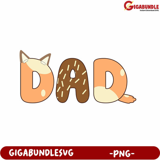 Cute Dad Typography Design for Gifts – PNG Format Download