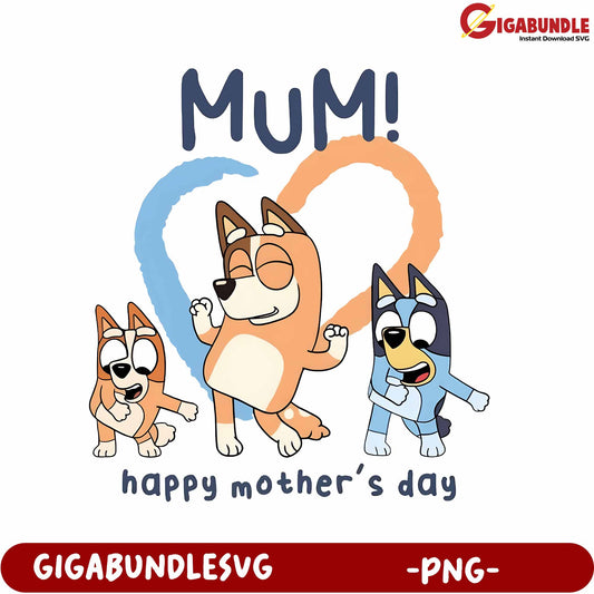 Cute Dog Illustration for Mother's Day Celebration - PNG