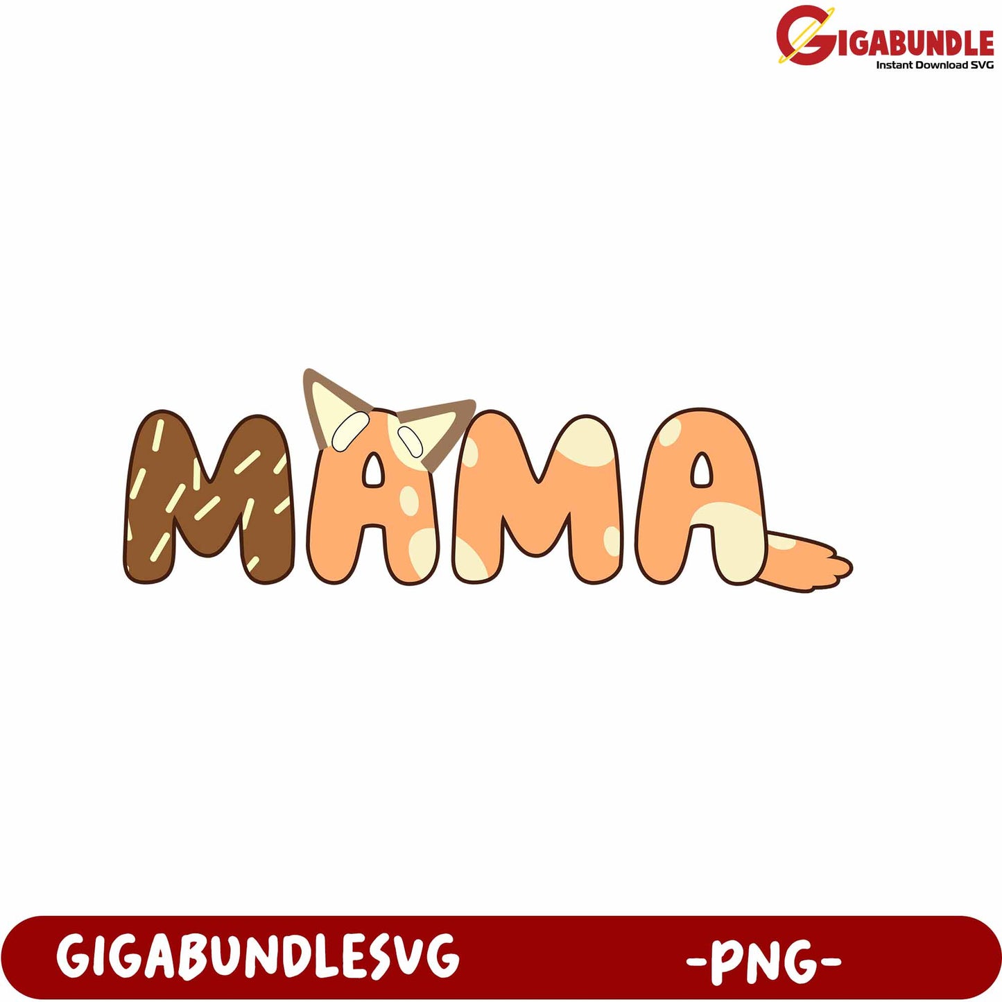 Cute Mama Text Design with Adorable Colors - PNG Download