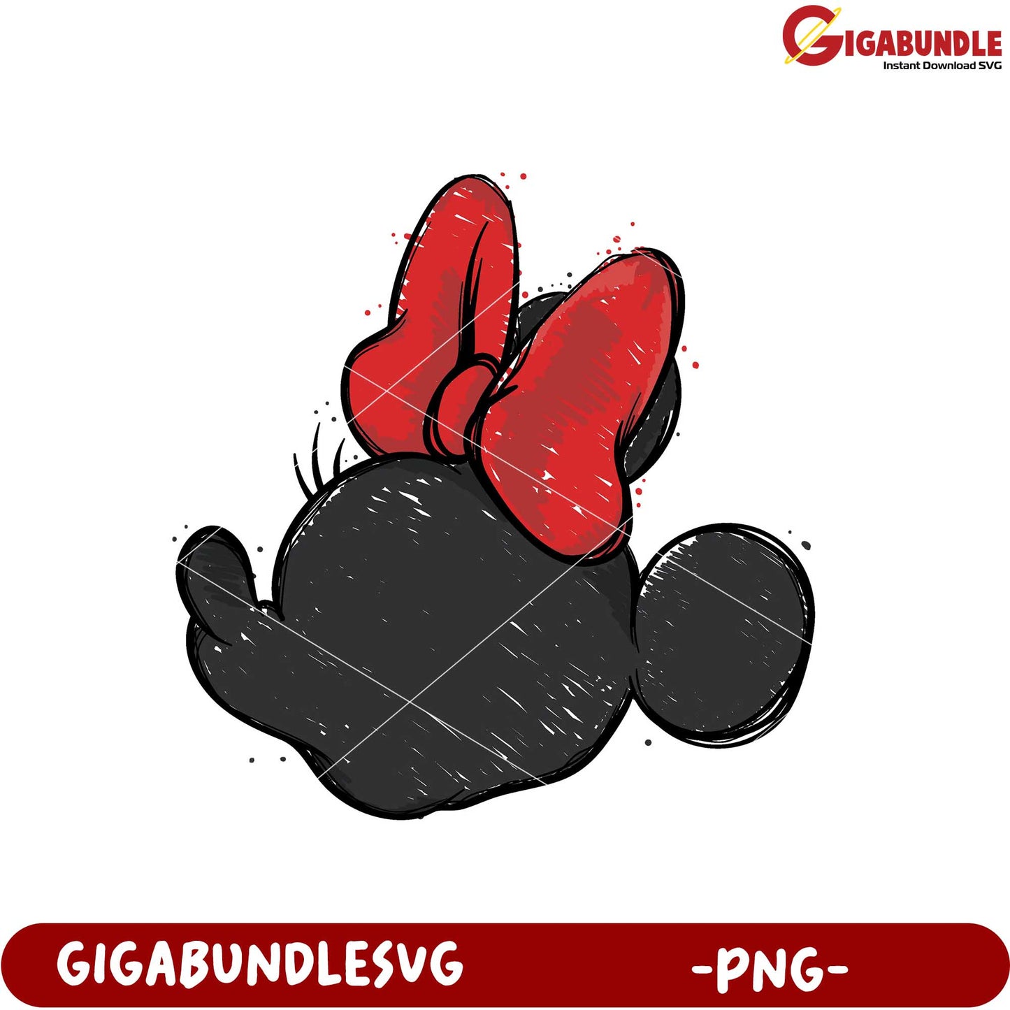 Cute Minnie Mouse Bow Design PNG Downloadable Image