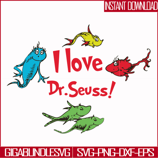 DR000124-I love Dr.Seuss svg, png, dxf, eps file DR000124