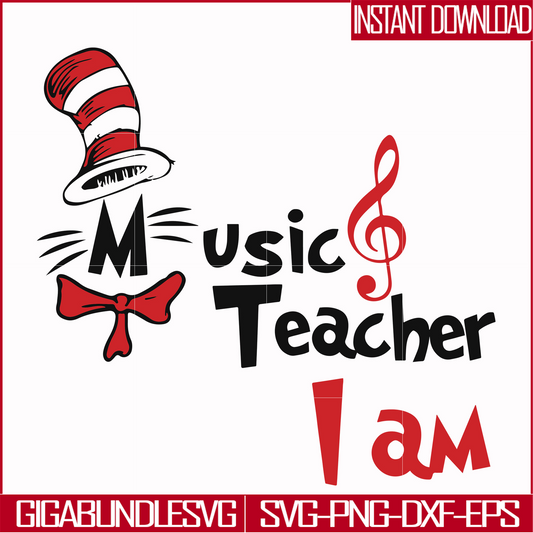 DR000131-Music teacher I am svg, png, dxf, eps file DR000131