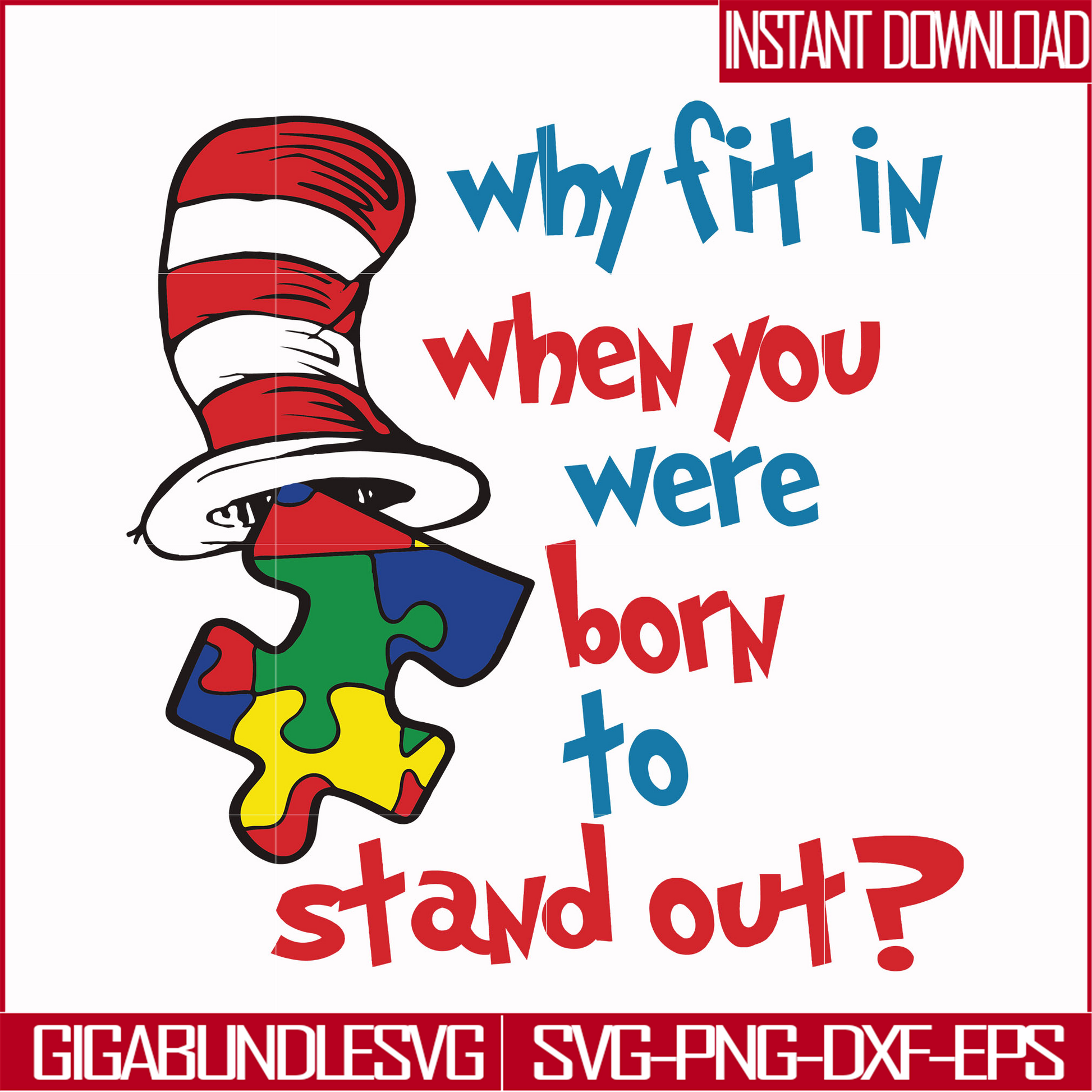 DR000168-Why fit in when you were born to stand out svg, png, dxf, eps file DR000168