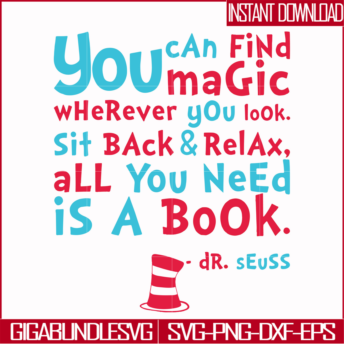 DR00019-You can find magic wherever you look sit back & relax all you need is a book svg, png, dxf, eps file DR00019