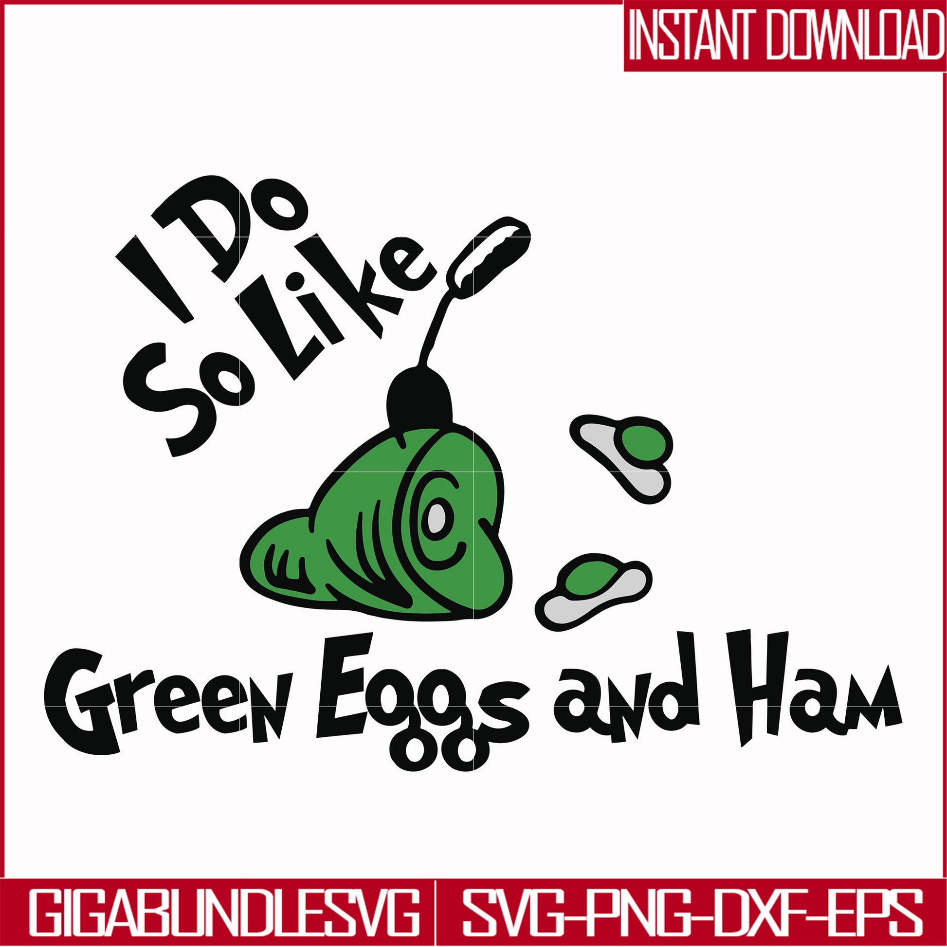 DR00036-I do like green eggs and ham svg, png, dxf, eps file DR00036