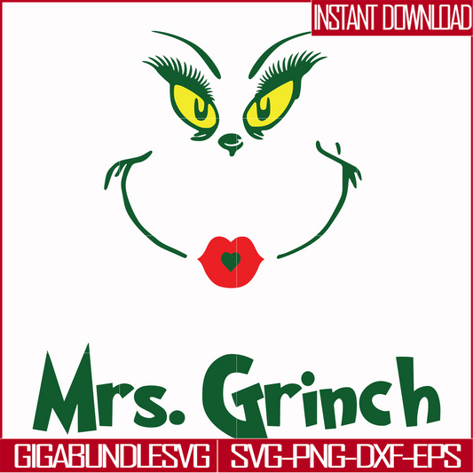 DR00039-Mrs. Grinch svg, png, dxf, eps file DR00039