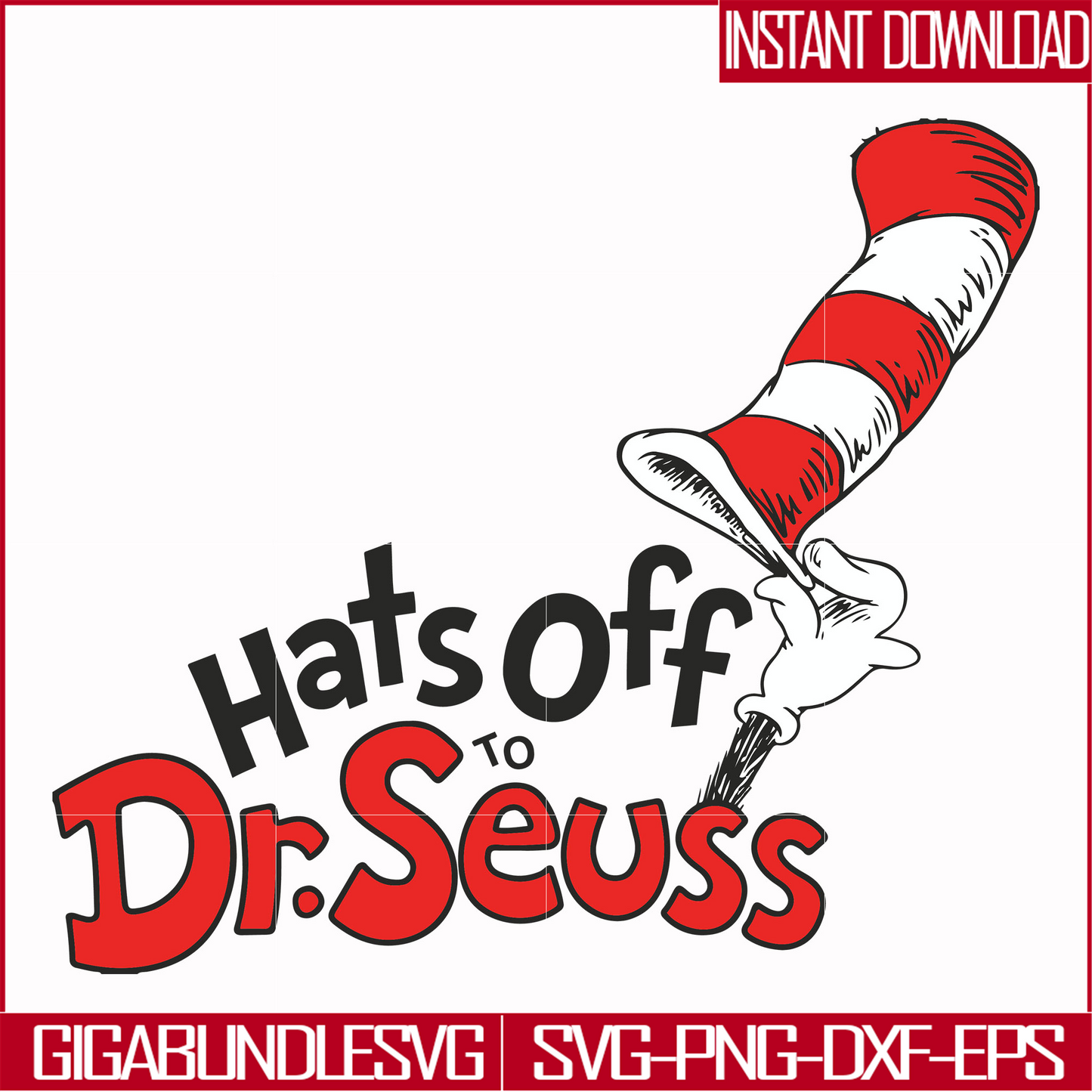 DR00041-Hats off to Dr. Seuss svg, png, dxf, eps file DR00041