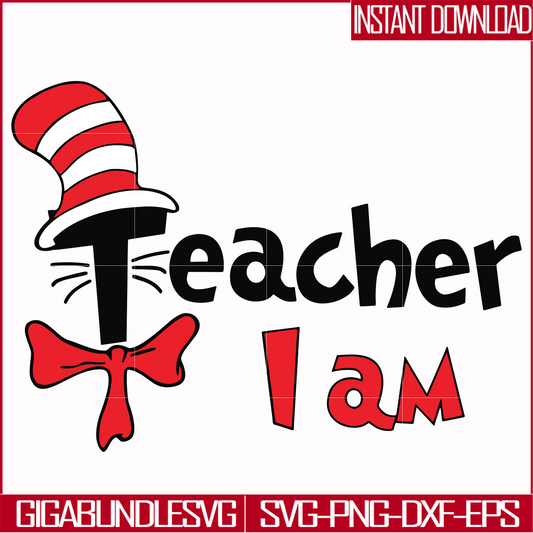 DR00043-I am teacher svg, png, dxf, eps file DR00043