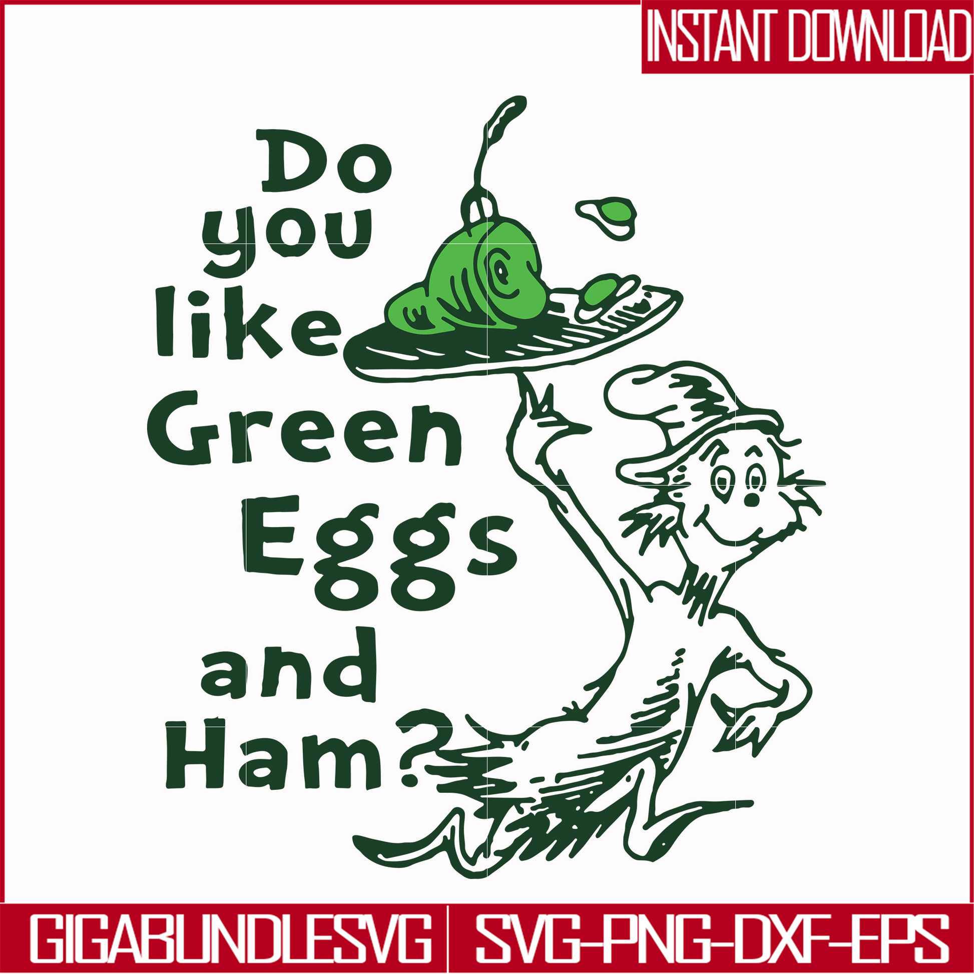 DR00048-Do you like green eggs and ham svg, png, dxf, eps file DR00048