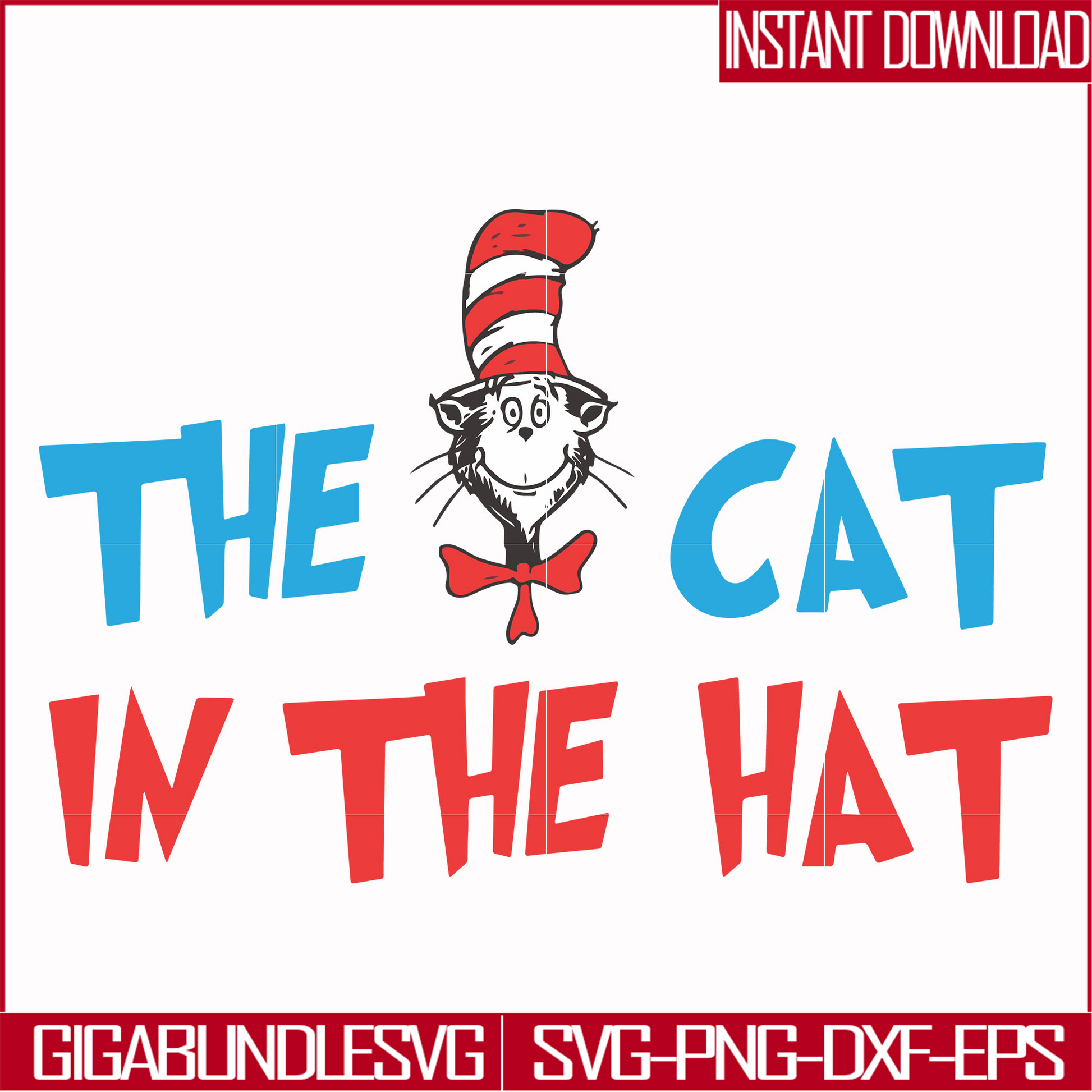 DR00052-The cat in the hat svg, png, dxf, eps file DR00052