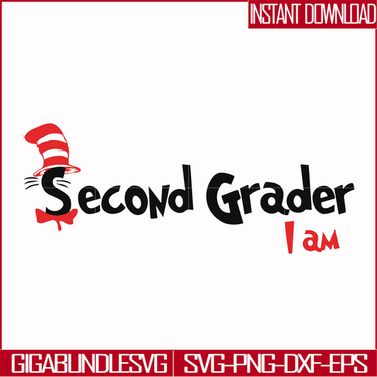 DR00067-Second grader I am svg, png, dxf, eps file DR00067