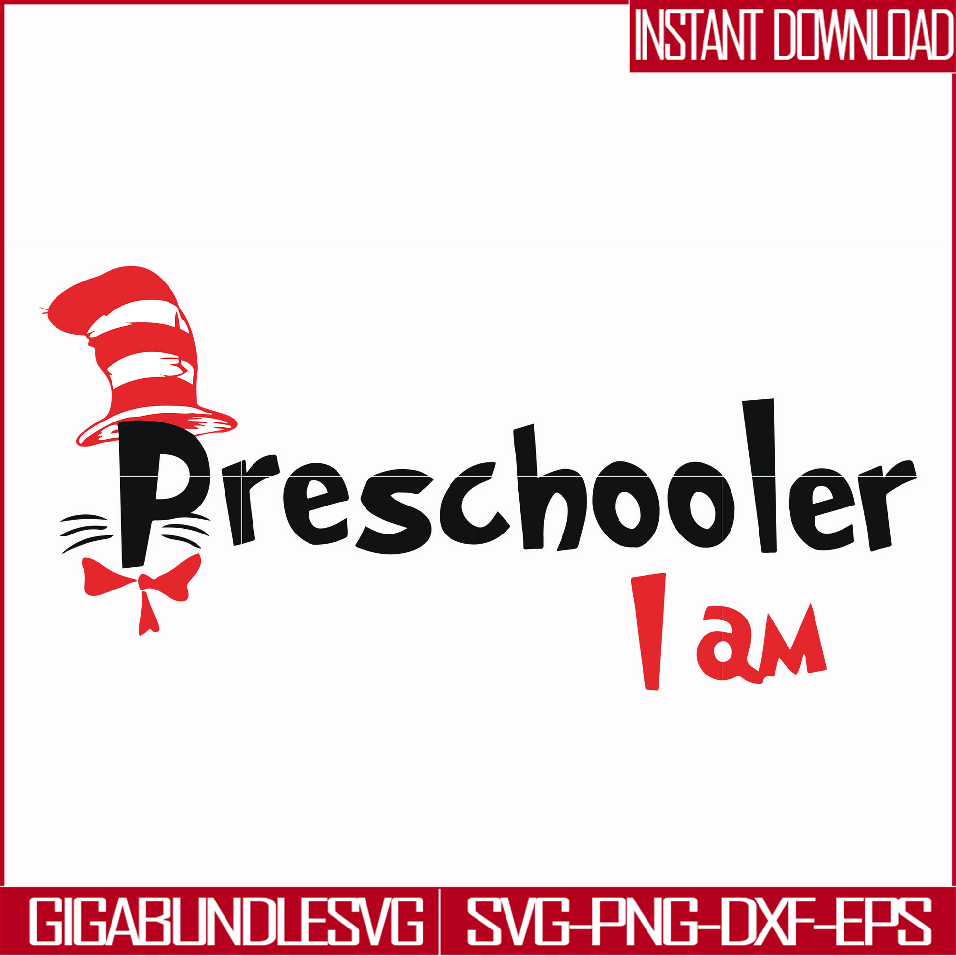 DR00069-Preschooler I am svg, png, dxf, eps file DR00069