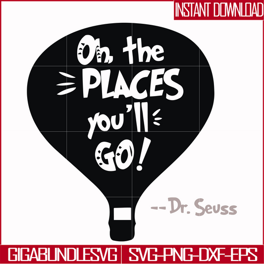 DR00082-Oh the places you'll go svg, png, dxf, eps file DR00082