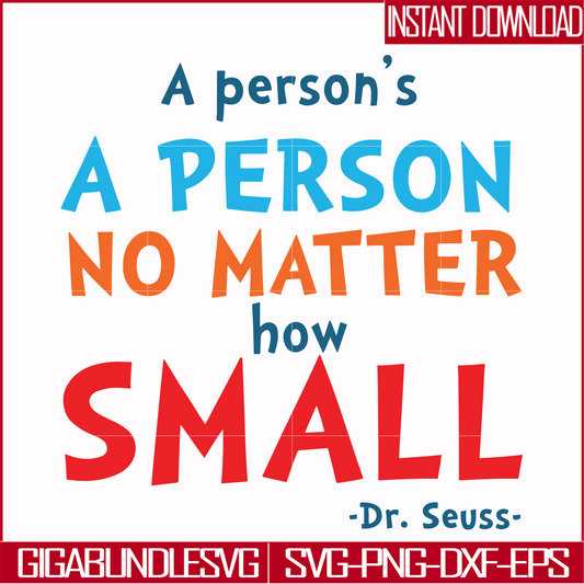 DR00091-A person's a person no matter how small svg, png, dxf, eps file DR00091