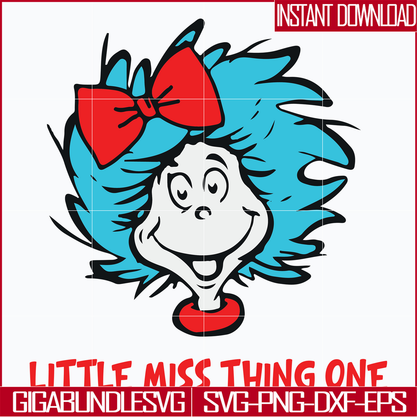 DR0302217-Little miss thing one svg, Dr Seuss svg, png, dxf, eps file DR0302217