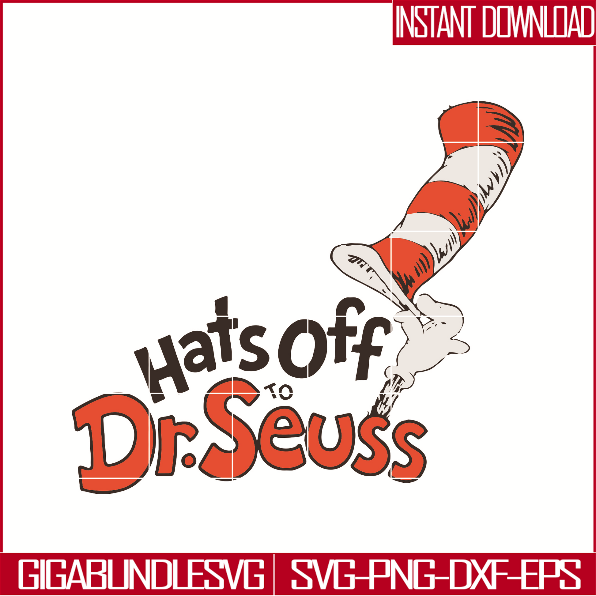 DR05012114-Hats Off Dr Seuss svg, Cat in the Hat svg, dr svg, png, dxf, eps digital file DR05012114
