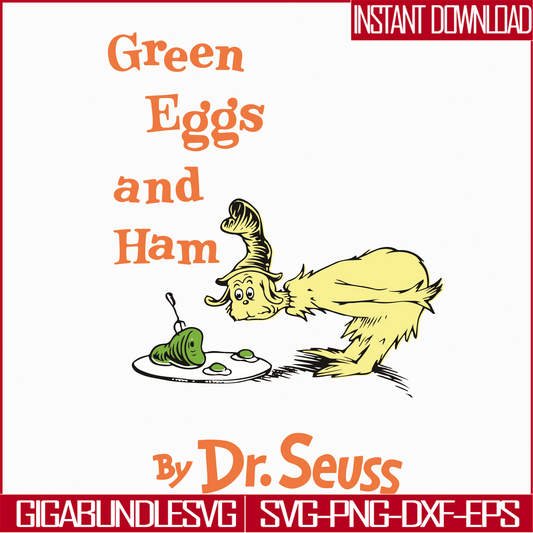DR05012117-Green eggs and Ham By Dr Seuss , Ham in the hat svg, Ham svg, dr svg, png, dxf, eps file DR05012117