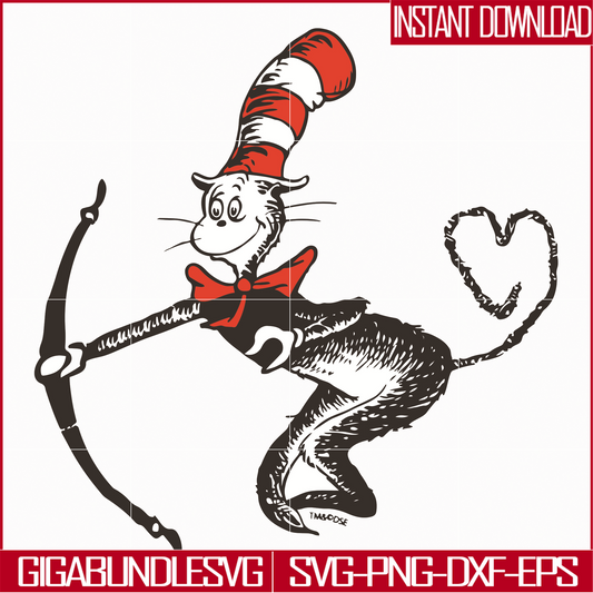 DR05012119-The cat in the hat by dr seuss svg, dr svg, png, dxf, eps file DR05012119