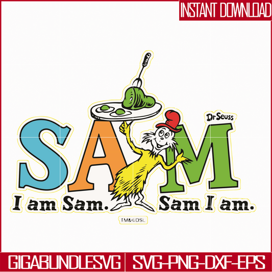 DR05012122-I am sam svg, sam i am svg, Sam svg, Ham svg, dr svg, png, dxf, eps file DR05012122