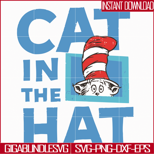 DR05012127-The Cat in the Hat , dr svg, png, dxf, eps file DR05012127