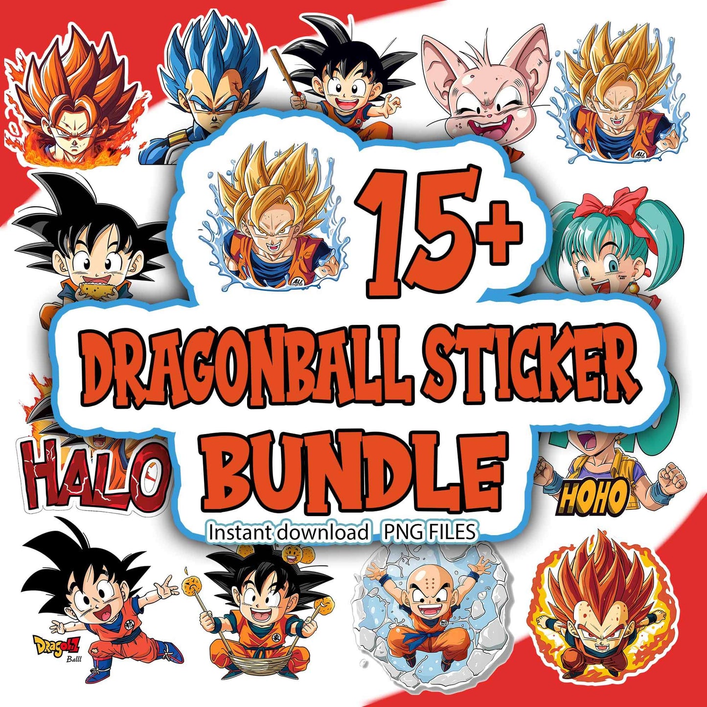 Dragon Ball Sticker bundle Png, Anime Png