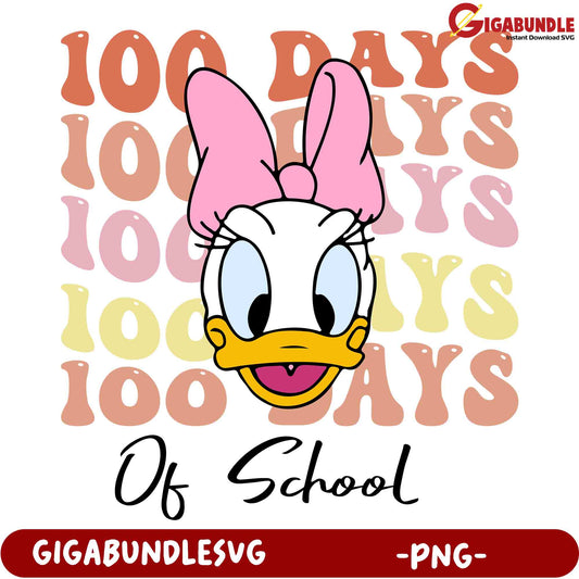 Daisy Duck 100 Days of School PNG