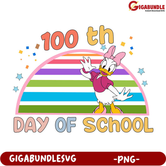 Daisy Duck 100th Day of School PNG