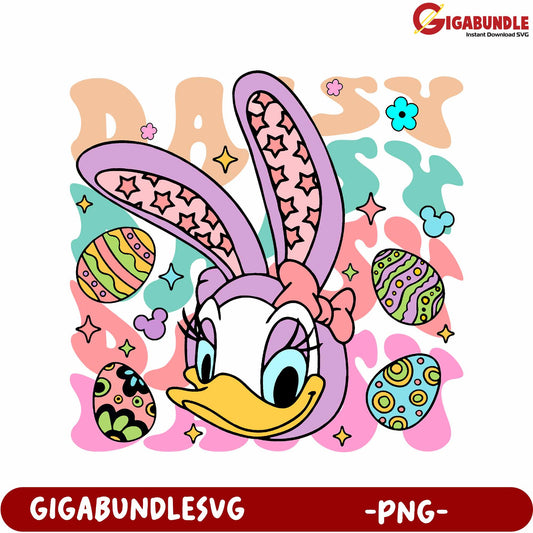 Daisy Duck Easter Bunny PNG Design for Fun Spring Crafts