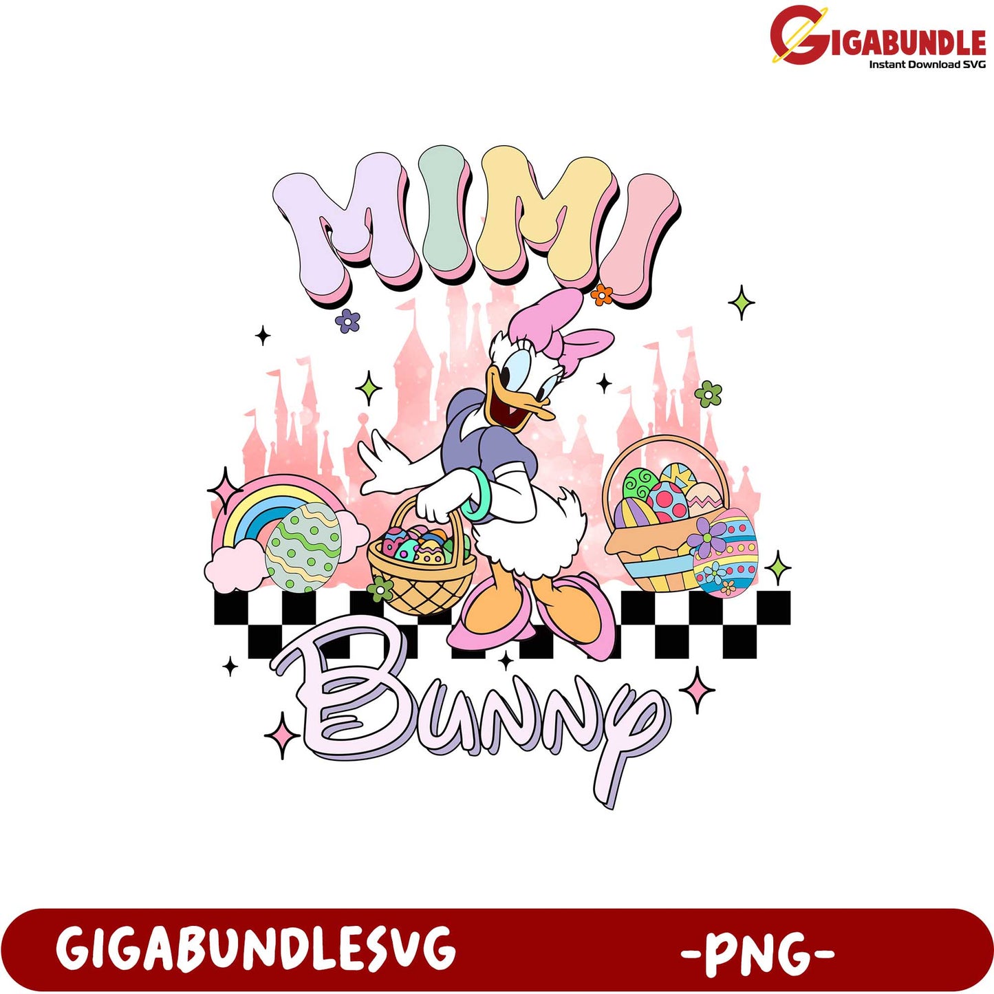 Daisy Duck Easter Bunny PNG Graphic for Fun Celebrations
