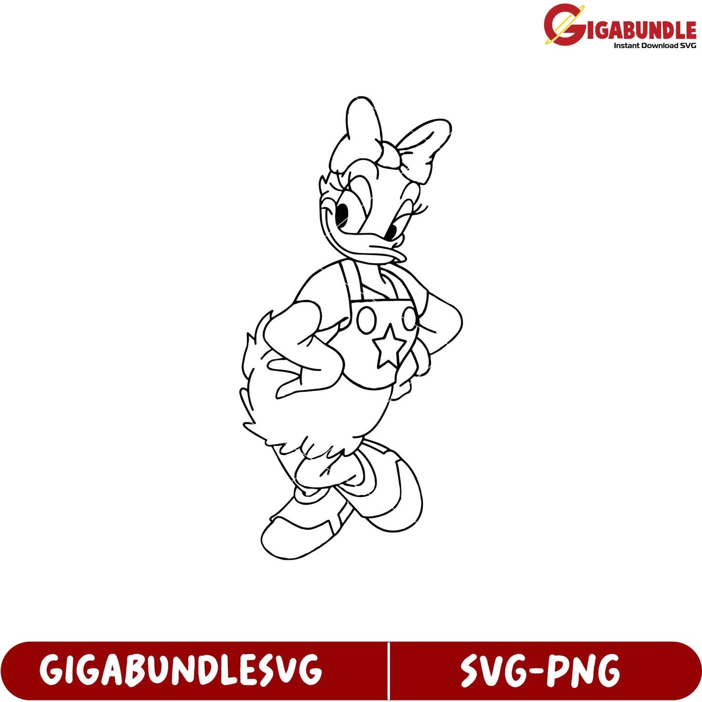 Daisy Duck Fun SVG Cut File for Crafting and Coloring Projects