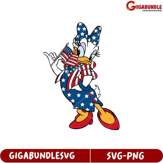 Daisy Duck SVG File Patriotic Design for Festive Celebrations and Crafts