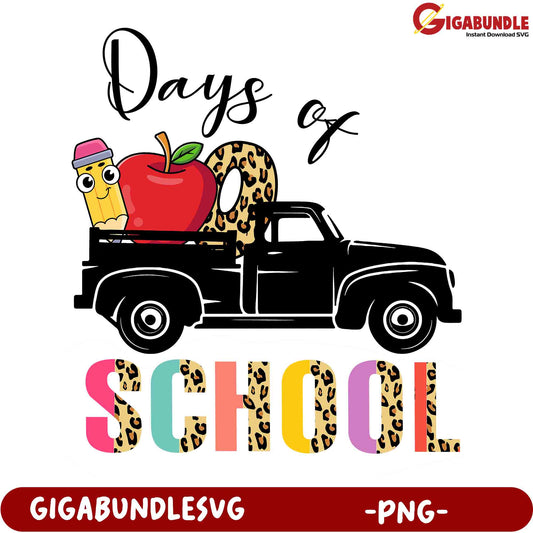 Days of School Truck PNG Leopard Print