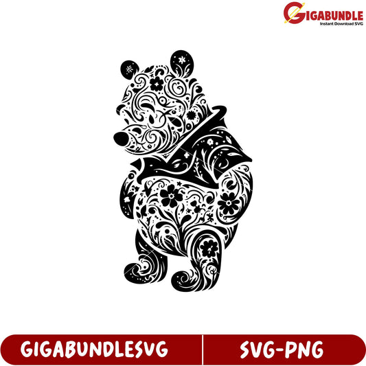 Decorative Bear SVG Graphic for Creative Craft Projects and Designs