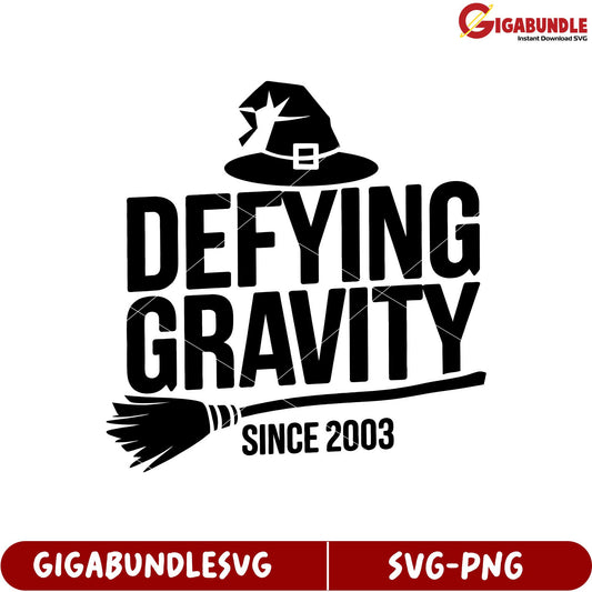 Defying Gravity Witch Hat SVG Design for Creative Projects Since 2003